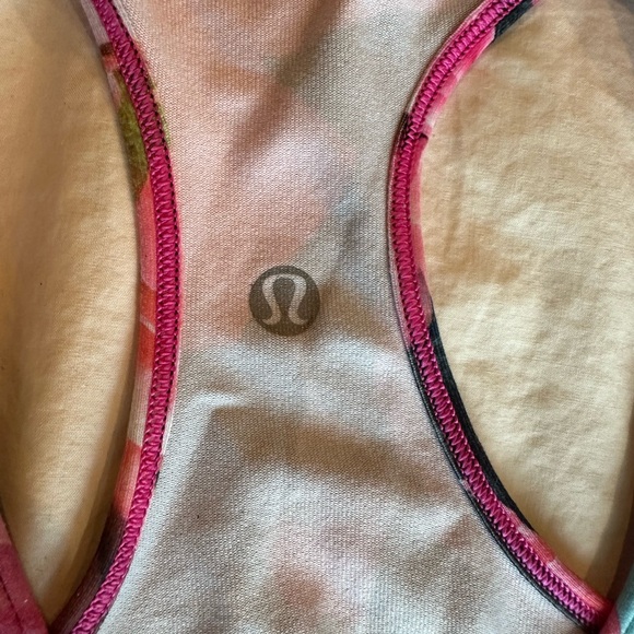 NWOT lululemon athletica Pink Floral Racerback Tank Top - Picture 2 of 8